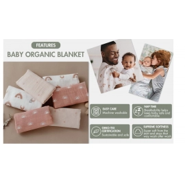 Gllquen Baby Cotton Muslin Swaddle Receiving Blankets Burp Cloths Squares Breathable Soft for Boy Girl Newborn 28"x28"