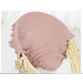 Baby Blankets 90*70cm Knitted Newborn Boys Girls Solid Stroller Swaddle Wrap Sleepsack Reversible Soft Infantil Receiving Quilts