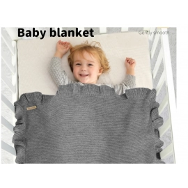 Baby Blankets 90*70cm Knitted Newborn Boys Girls Solid Stroller Swaddle Wrap Sleepsack Reversible Soft Infantil Receiving Quilts