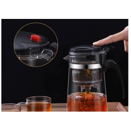 Tea Pot For Tea With Infuser Glass Kettle Heat Resistant Tea Maker Flower Tea Herbal Pot Convenient Office Coffee Teapot Teaware